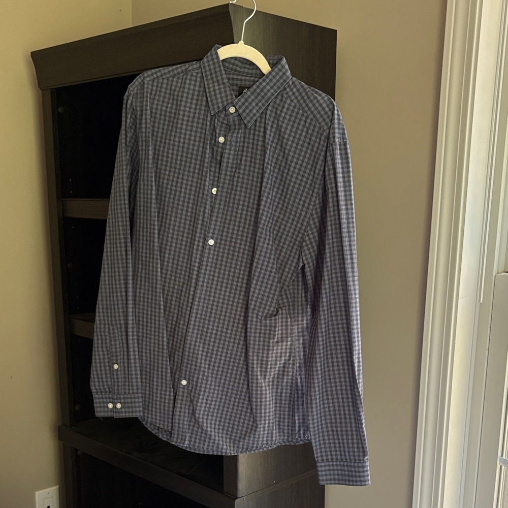 H&M Blue Gingham Button-Down Shirt